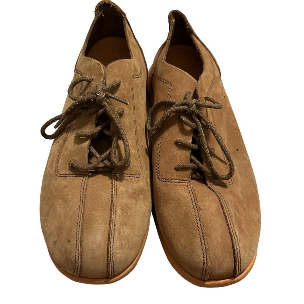 Crocs Brown Leather Split Toe Casual Lace Up Oxfords Shoes Men's 11